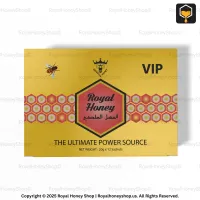 Royal Honey VIP gold and black packaging in 3D rendered format
