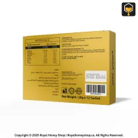 Photorealistic 3D image of Royal Honey VIP with black and gold box