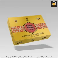 Royal Honey VIP 3D visual with bold packaging and sachets