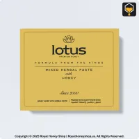 Product mockup of Lotus Premium Honey designed for men’s health
