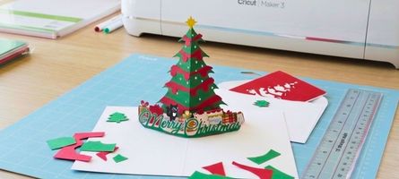 How to Cut & Assemble the 3D Christmas Tree Pop-Up Card