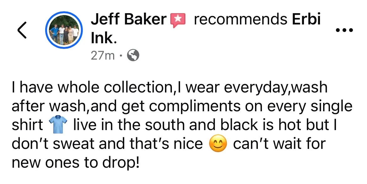 Jeff Baker wearing Erbi Ink