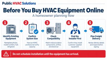 Buying Equipment Online Process with Public HVAC