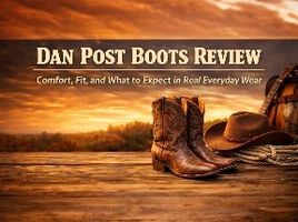 Dan Post cowboy boots close up showing leather detail and western craftsmanship