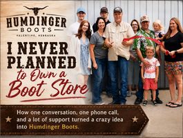 Humdinger Boots ribbon cutting in Valentine, Nebraska, featured in Ken Fisbeck’s story about how he unexpectedly opened his own western boot store.