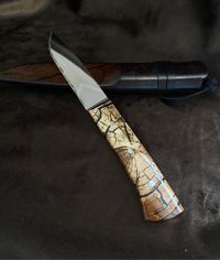 stabilized mammoth tusk on knifehand