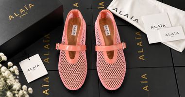 What Defines the Design of Alaïa Fishnet Ballerina Flats?