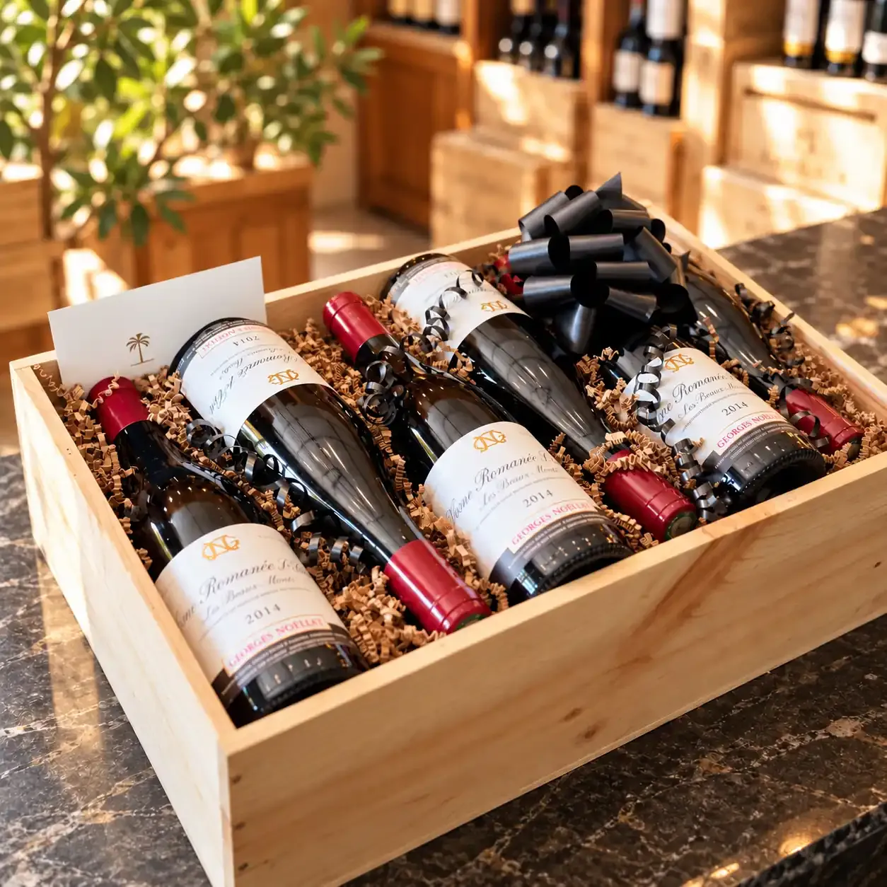 Luxury wooden wine gift box presentation