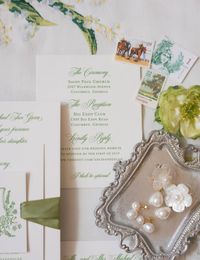 Green-Edmonson Wedding Details with stamps