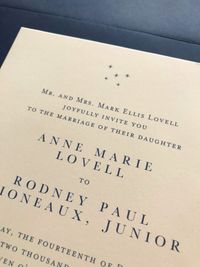 Wedding invitation close up