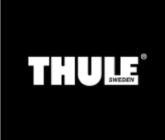 Thule Sweden logo, white with black background