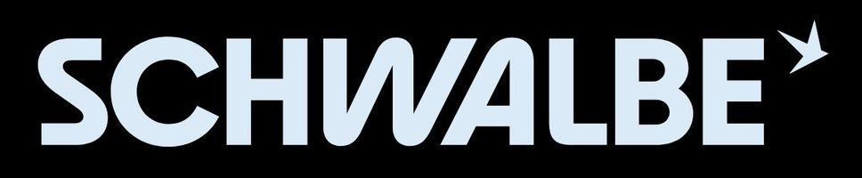 Schwalbe Tires North America white logo with black background