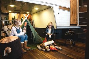 Children playing in kids area