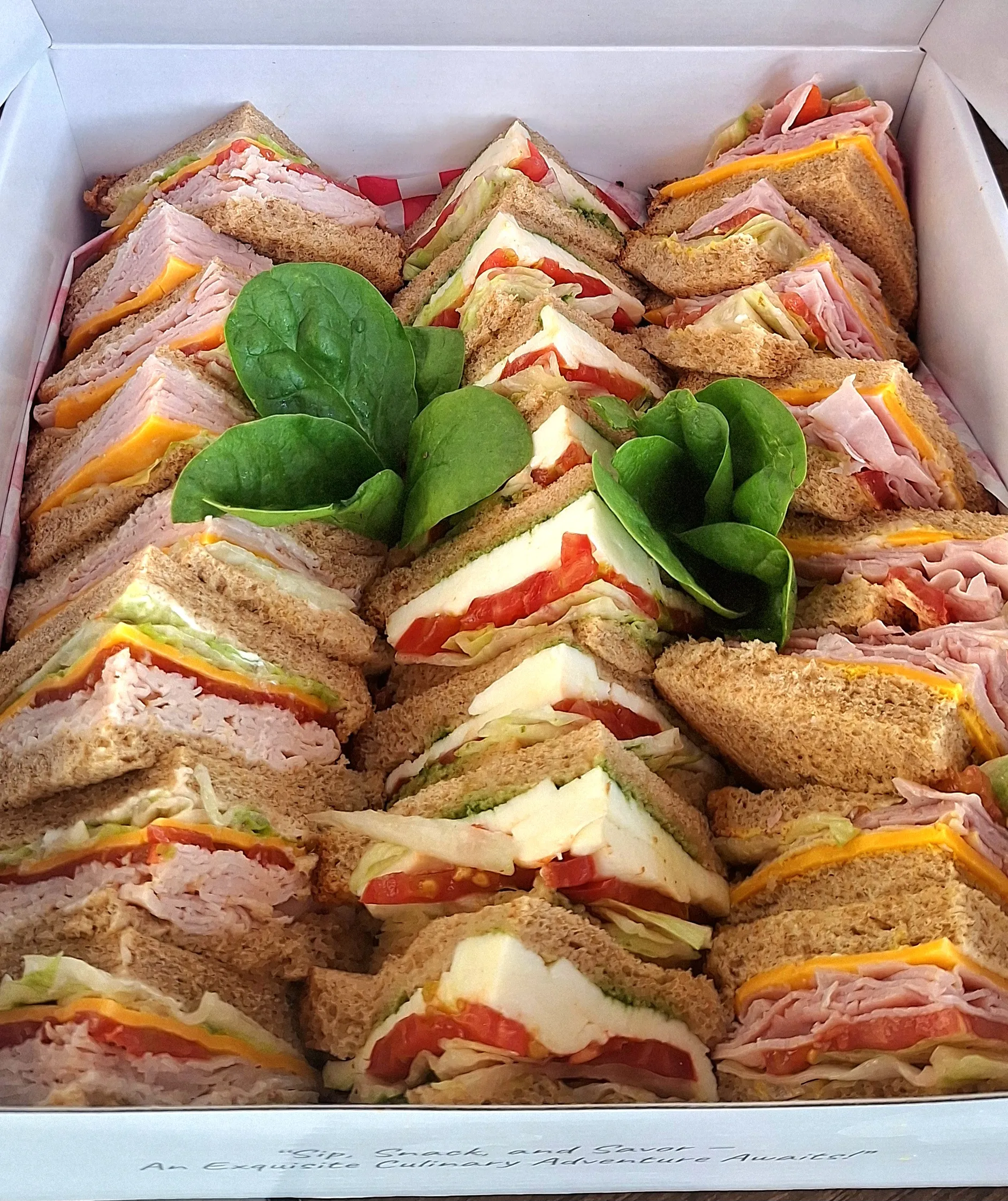 Assorted mini sandwiches with fresh fillings