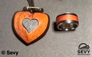 Bijoux pendentif et bage - Sevy Créations Bois