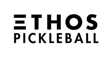 the logo of the Ethos Pickleball company.