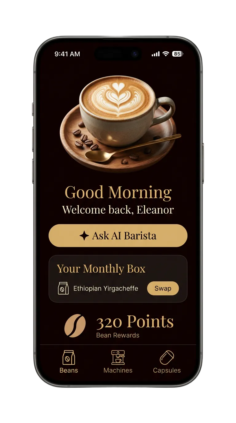 Bean to Pod App Preview