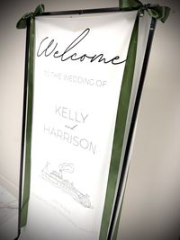 Custom linen welcome sign