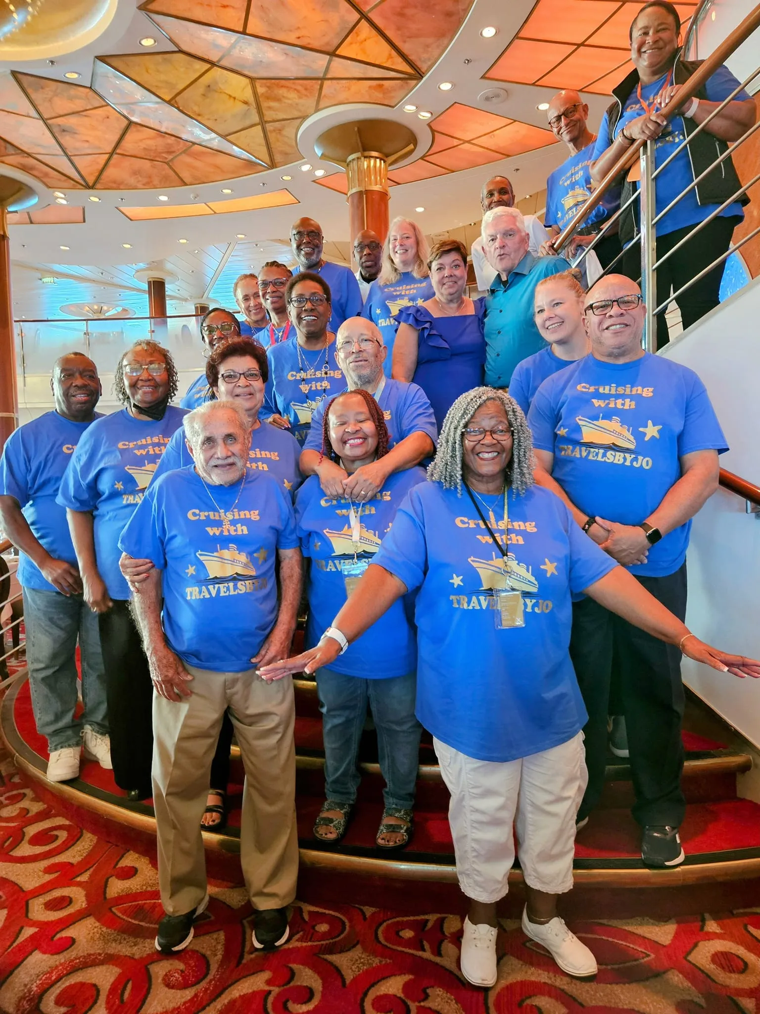 Custom matching blue group cruise T-shirts created by Created To Worship