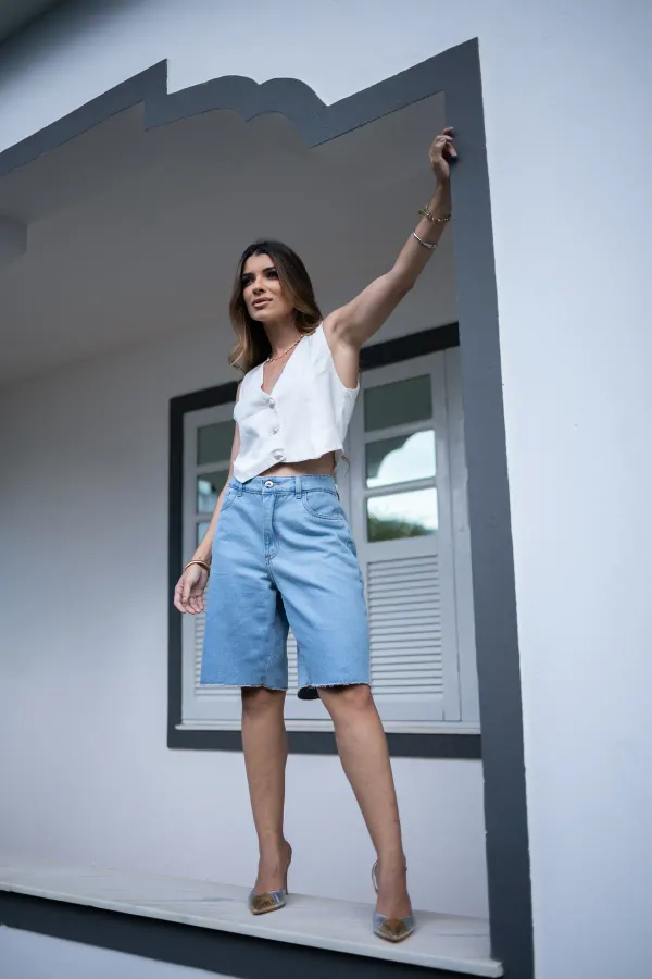 Bermuda Jorts, Lavagem Clara, outra vista
