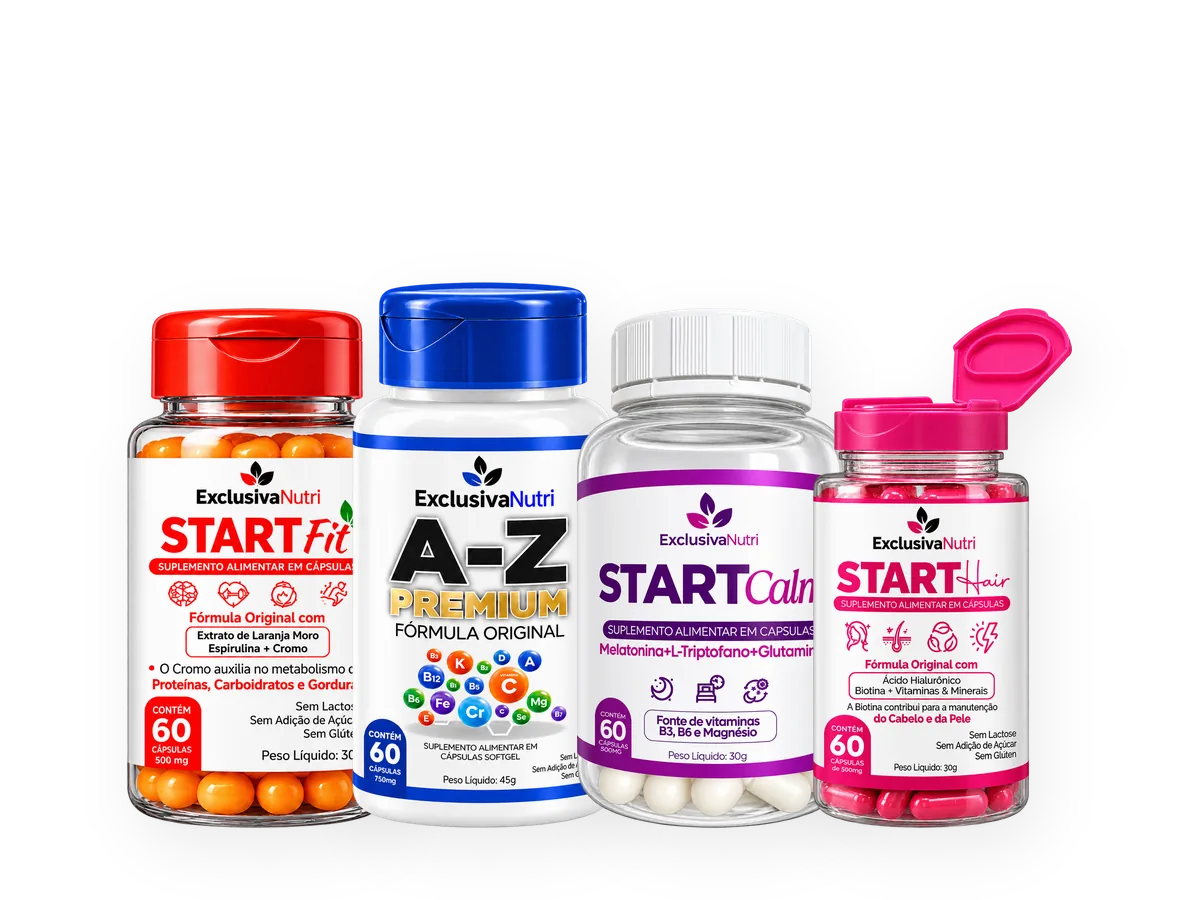 Exclusiva Nutri supplements: Start Fit, A-Z Premium, Start Calm and Start Hair