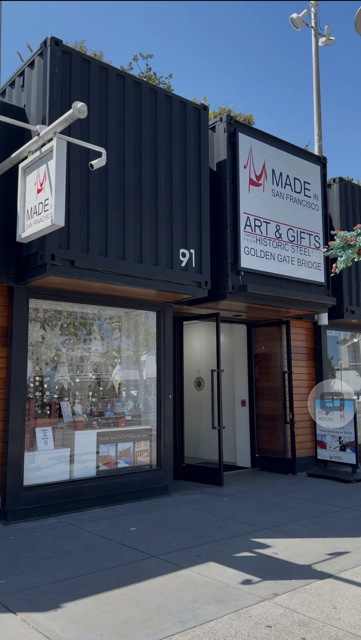 Made in San Francisco gallery entrance at 91 Jefferson Street in Fisherman’s Wharf