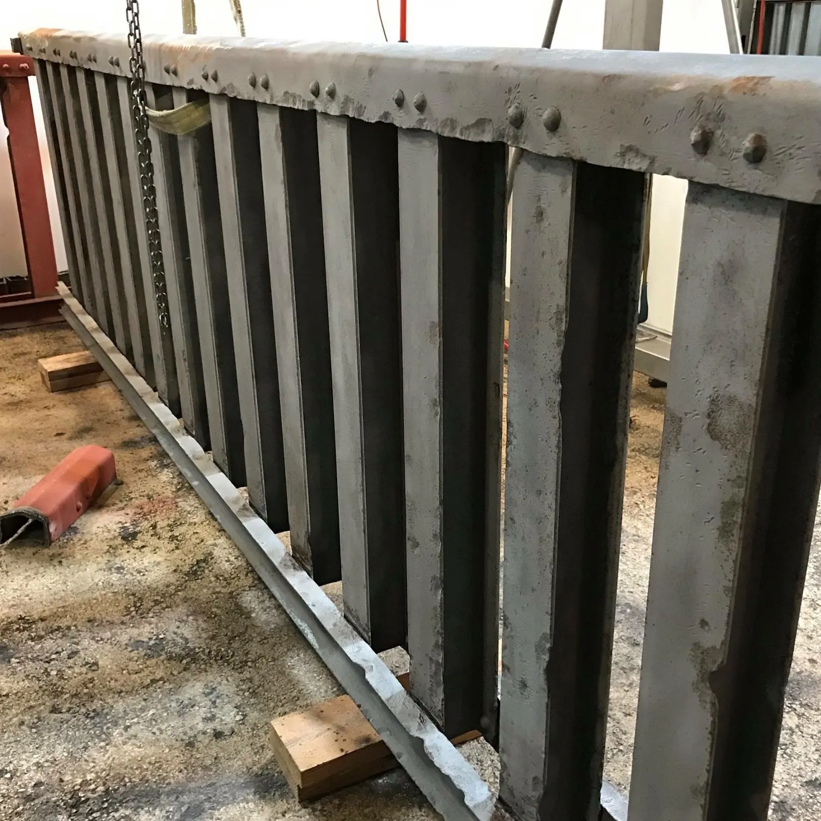 A removed section of original handrail.