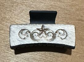 Leather Engraved Hair Clips - #2