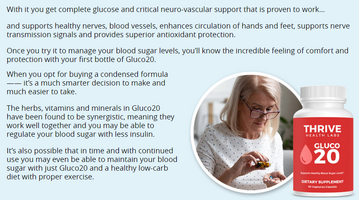 Thrive Health Labs Gluco 20 Supplement Reviews