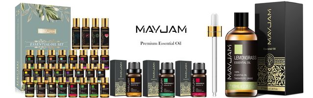 MAYJAM 10ml (0.33fl.oz) Apple Essential Oils, Therapeutic Grade Fruit Oil for Aromatherapy, Diffuser, Yoga, Skin Care, DIY Candle and Soap Making, Red