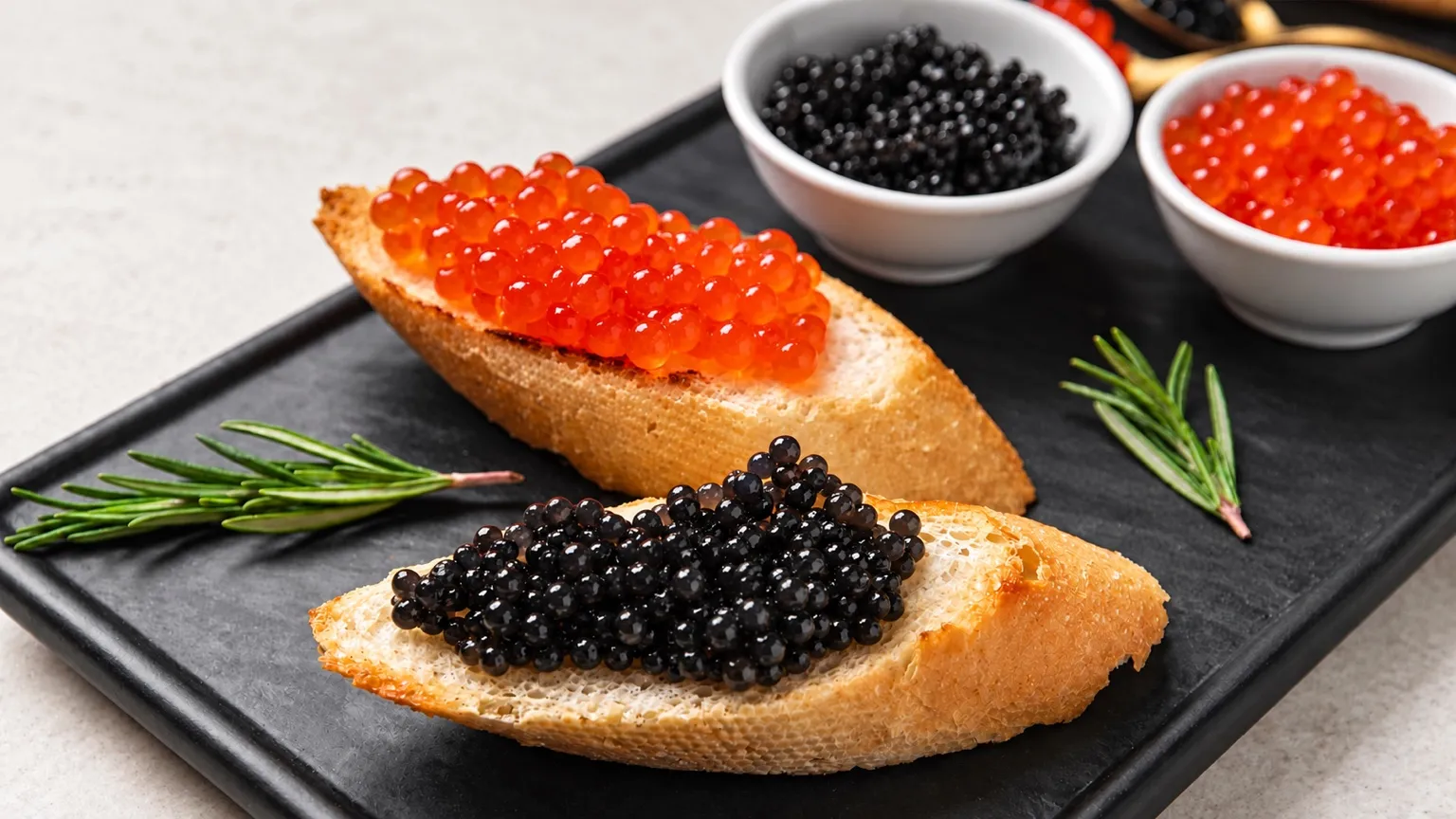 Black and red caviar