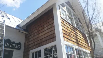 Side of the building and roof