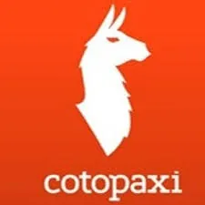 Cotopaxi logo with colorful llama icon and outdoor adventure brand identity. No human shapes.