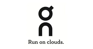 On running shoes logo with cloud technology design element, simple and modern typography. No human shapes.