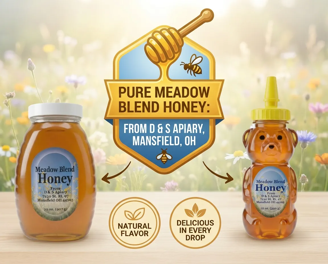 Meadow Blend Honey Bear 12 oz local honey product