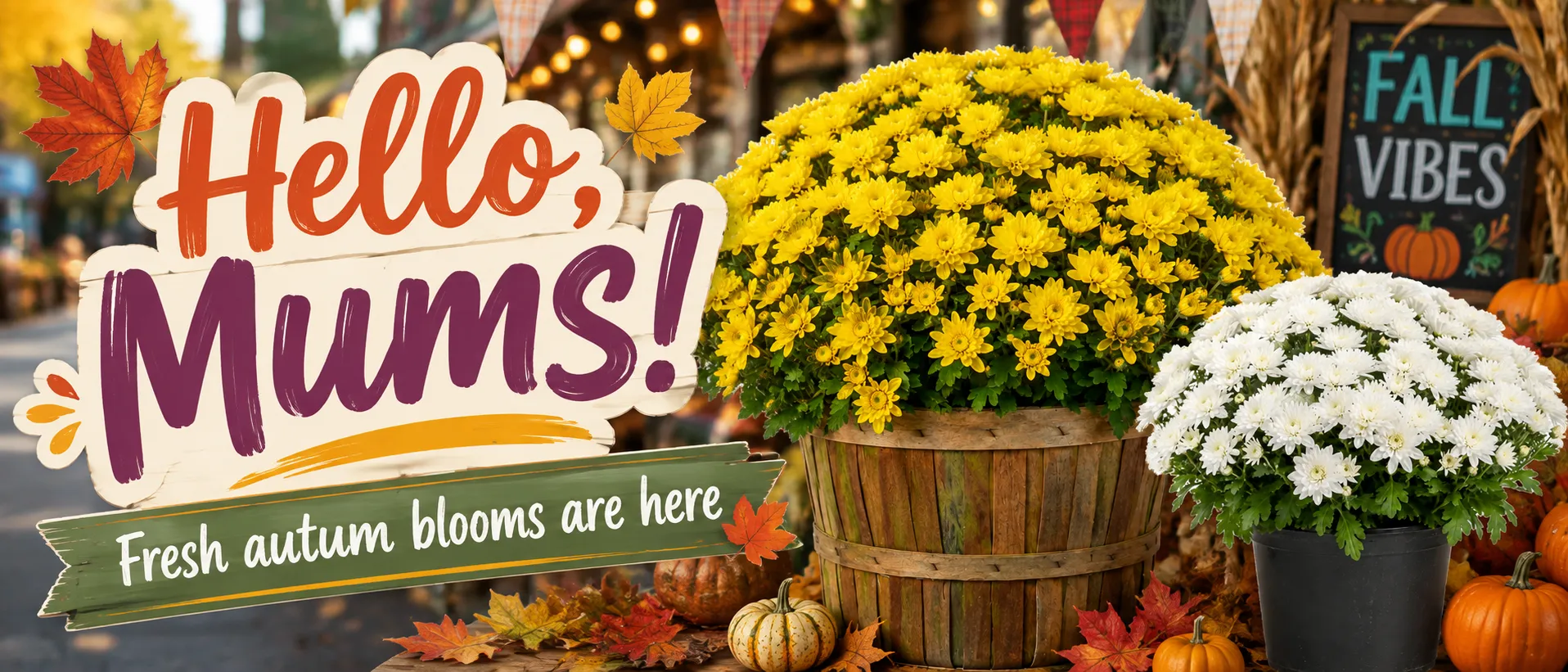 Colorful fall mums available at Liberty Farm, Home & Garden