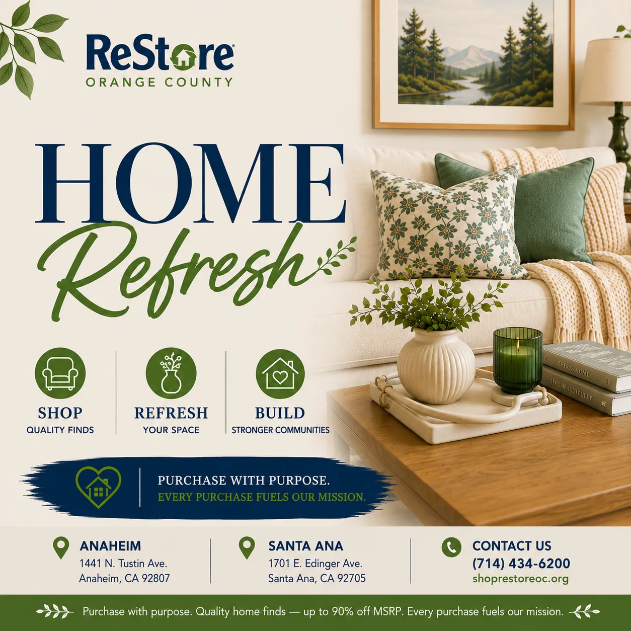 ReStore Orange County Home Refresh — Shop quality finds, refresh your space, build stronger communities