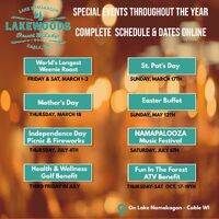 Special Events at Lakewoods Resort & Forest Ridges Golf Course
